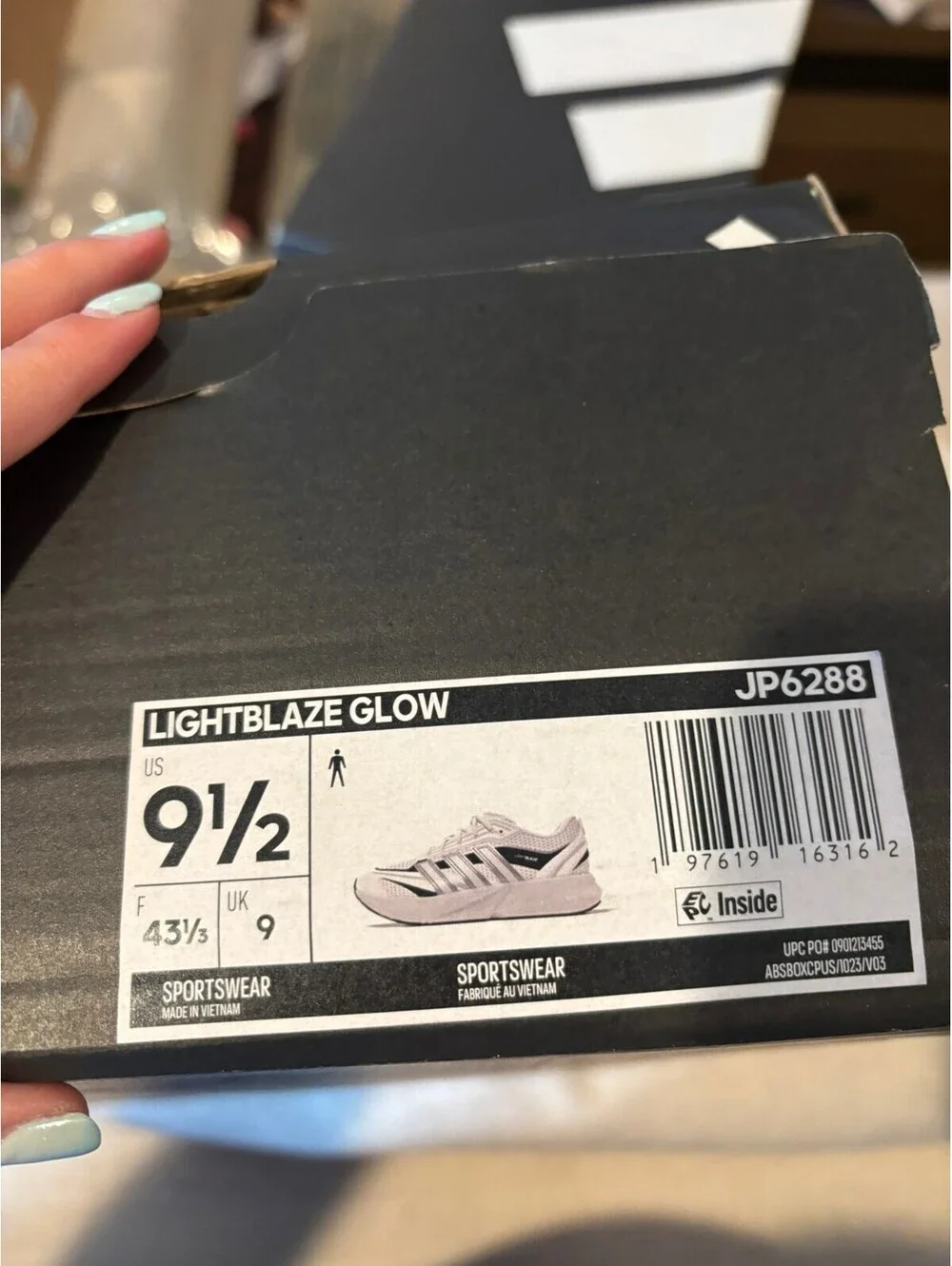 Adidas Lightblaze Glow Sportswear Sneakers White Black 9.5
